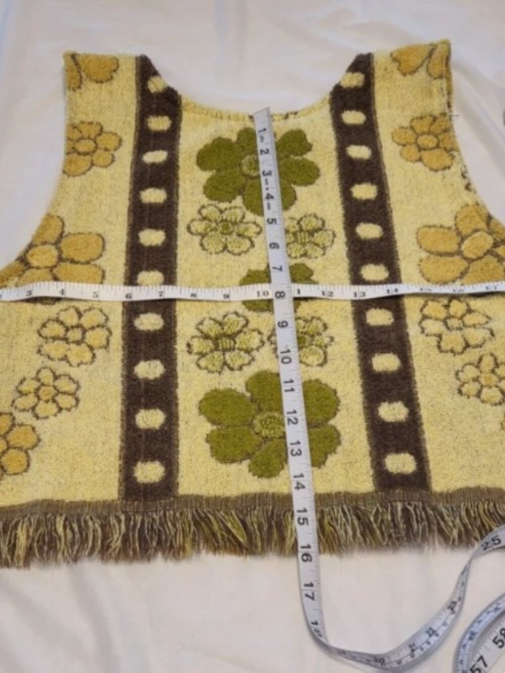 Vintage Crop Top Handsewn 1970's Cannon Towels Upcycled Pullover Vest RARE - Picture 6 of 9